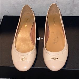 Coach nude leather ballet flats